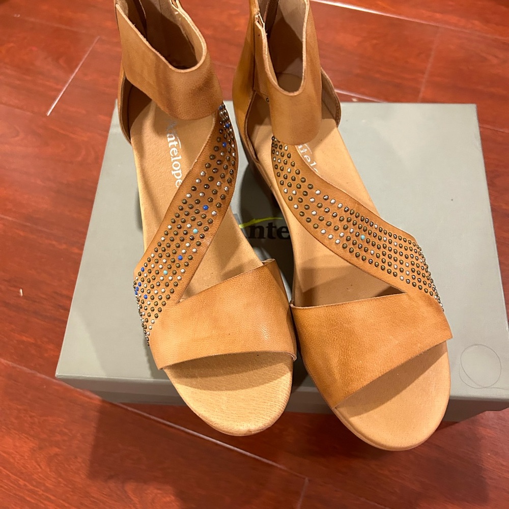 Antelope Brown Studded Sandals